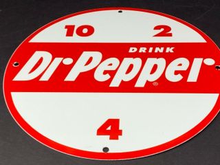 VINTAGE DR.  PEPPER SODA POP DRINK PORCELAIN ENAMEL SIGN 11 3/4 