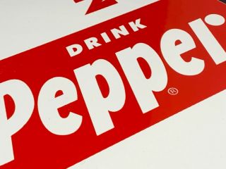VINTAGE DR.  PEPPER SODA POP DRINK PORCELAIN ENAMEL SIGN 11 3/4 
