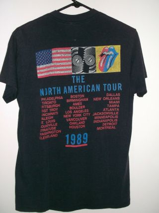 Vintage 1989 Rolling Stones Steel Wheels Tour T - Shirt Spring Ford Usa