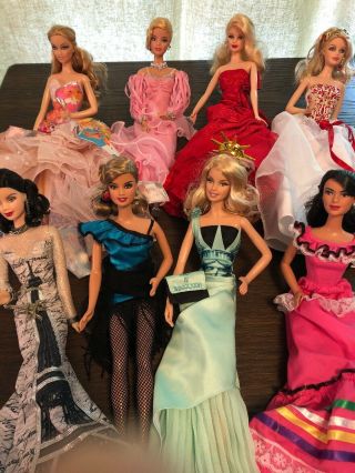 8 Barbie Collector Dolls - Dolls Of The World,  Christmas Barbies & More