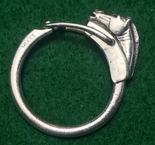 Gucci Sterling Horse Head Key Ring - Vintage - Pre - Owned With Character