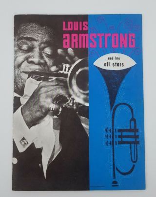Vintage 1965 Louis Armstrong & His All Stars Autographed Signed Concert Program