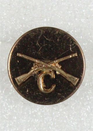 Army Enlisted Collar Pin: Company C,  Infantry - Flat,  Gilt,  S/b