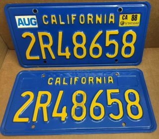 Rare 1980s " Dmv Clear " (california) - 2r48658 License Plate - Vintage