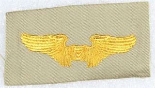 Cloth Army Air Force Badge: Flight Instructor Wings - Wwii Era On Khaki