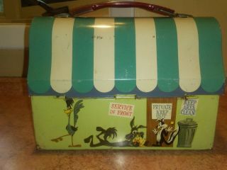 Porky ' s Lunch Wagon Vintage 1959 Metal Lunch Box With Thermos 2