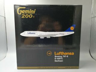 Gemini Jets 1:200 Lufthansa Boeing 747 - 8 Reg: D - ABYC Sachsen G2DLH572 Rare 11