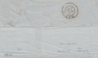 PAPAL STATES ITALY cover 1858 RARE FRANKING COMBINATION CAT.  27000 2