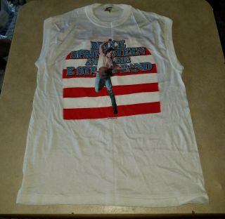 Bruce Springsteen Born In The Usa Sleeveless Tour T Shirt Xl 1984 - 1985 White