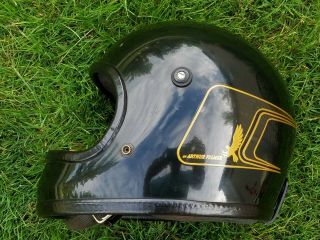 Vtg 70s Arthur Fulmer Af - 50 Eagle Black Full Face Motorcycle Racing Helmet Small