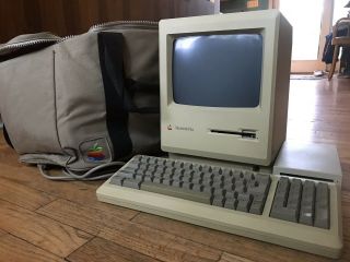 Vintage Macintosh Plus 1mb External Drive,  Mouse Keyboard Bag " Parts