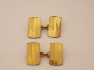 Vintage Henry Griffiths & Sons 9ct Yellow Gold Front & Back Chain Cufflinks