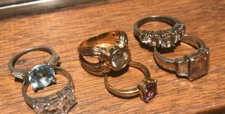 Vintage 6 Women’s Ring Sterling Silver " 925 " Stones