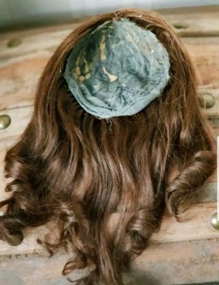 ANTIQUE FRENCH JUMEAU WIG.  DOLL NOT.  WIG ONLY.  HAND TIED. 5