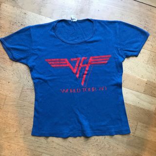 Van Halen - Vintage T - Shirt - Van Halen World Tour 80 - Medium/small 100 Cotton