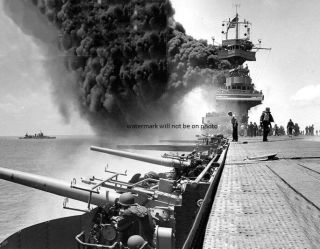 Japanese Attack Uss Yorktown During Battle Of Midway 8 " X 10 " Wwii Ww2 Photo 235