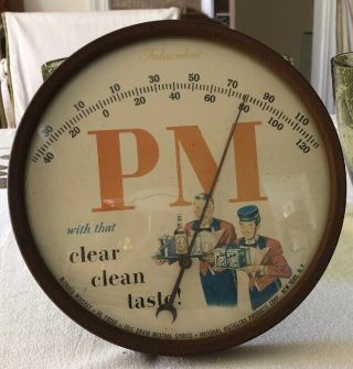 Vintage Whiskey Thermometer Advertising National Distillers Product Pm York