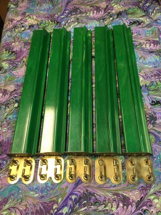 5 Vintage Mah Jongg Racks Bakelite / Catalin Green Swirl