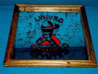Vintage : Lynyrd Skynyrd " Smoking Skeleton Rebel " Fair Or Carnival Prize Mirror