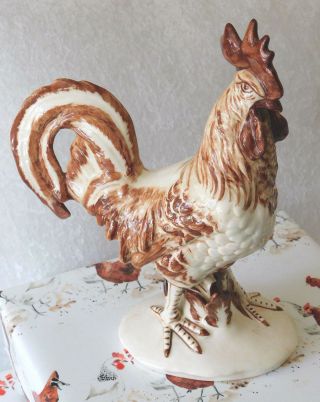 Vintage Pennsbury Pottery Rooster 127 Brown Large 11 3/4 " Tall Very Fine Piece