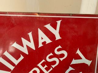 Vintage Railway Express Agency Porcelain Huge 5 Foot By 5 Foot Sign NR 5