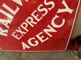 Vintage Railway Express Agency Porcelain Huge 5 Foot By 5 Foot Sign NR 6