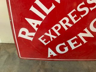 Vintage Railway Express Agency Porcelain Huge 5 Foot By 5 Foot Sign NR 8