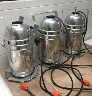 (set Of 3) Vintage Can Aluminum Stage Theater Lights.  Size - 15 Long X 8 Wide