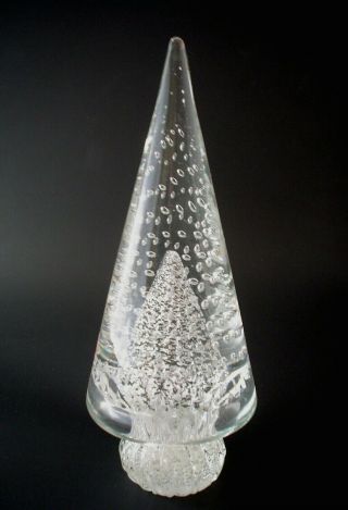 Vintage Murano Art Glass Christmas Tree Mid Century With Tag Hand Blown