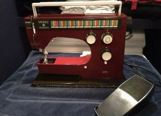 Vintage 1980 Husqvarna Viking 64 60 Sewing Machine W/ Case.  Really Shape