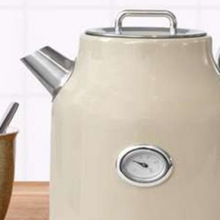 Retro Cream Kettle Jug Vintage Cute Hot Water Kitchen Boil Temperature Gauge UK 4