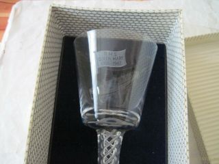 VINTAGE QUEEN MARY LEAD CRYSTAL ETCHED GOBLET WITH CERTIFICATE OF AUTHENTICITY 2