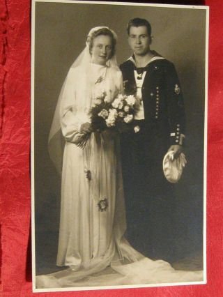 Wwii Navy Orig.  Old German Photo Postcard