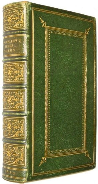 Leather;longfellow •1853 Fore - Edge Painting •romantic Rare Gift