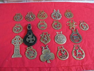 19 Vintage Bronze Brass Horse Saddle Medal Parade Medallion Harness