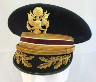 Vintage Vans Brother Us Army Medical Field Dress Blue Asu Officer Cap Hat 7 3/8