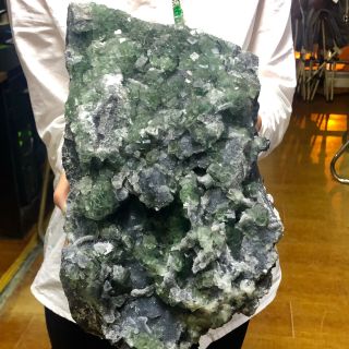16.  56LB Rare Translucent Green CubeFluorite Mineral Specimen/ChiTC676 10