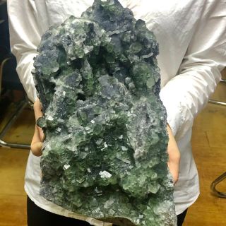 16.  56LB Rare Translucent Green CubeFluorite Mineral Specimen/ChiTC676 4