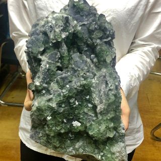 16.  56LB Rare Translucent Green CubeFluorite Mineral Specimen/ChiTC676 7