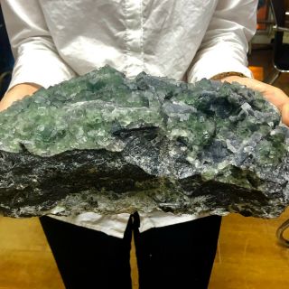 16.  56LB Rare Translucent Green CubeFluorite Mineral Specimen/ChiTC676 9