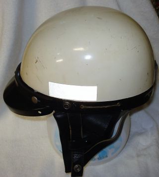 Vintage Large Half Helmet Motorcycle Bike W Plaid Ear Flaps Snaps