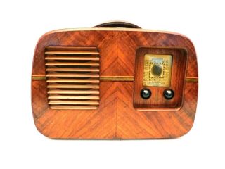 Vintage 40s Very Rare Antique Emerson Ingraham Inlaid Cabinet Old Art Deco Radio