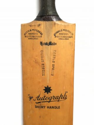 Vintage GUNN & MOORE Cricket Bat The Autograph Triple Spring Hand Made England 2