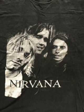 Nirvana vintage shirt 90 ' s European bootleg.  Kurt Cobain,  grunge,  tour,  europe. 2
