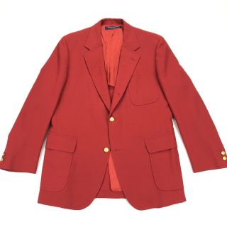 Vintage Brooks Brothers 3/2 Roll Thick Wool Blazer Gold Buttons Red • 42 Regular