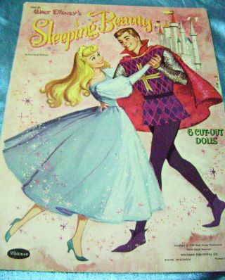 Vtg Paper Dolls 1959 Sleeping Beauty Disney Whitman Trifolder 99 Uncut