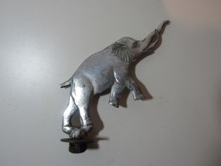Vintage Elephant Hood Ornament Emblem Decal Script Metal Antique Rare Republican