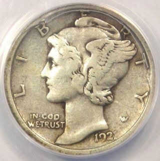 1921 - D Mercury Dime 10c Coin - Certified Anacs Vf20 (very Fine) - Rare Key Date