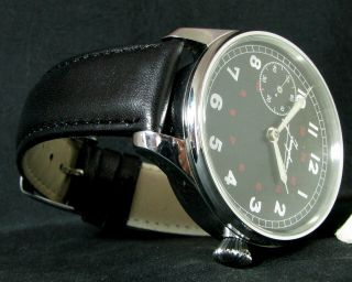 JUNGHANS Vintage WWII Era Men ' s Large Wrist Wristwatch Stainless Steel 4