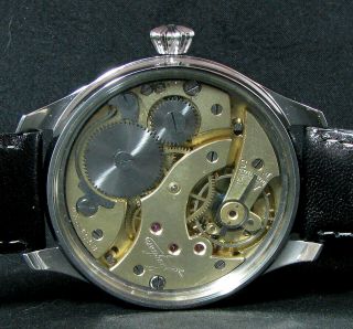 JUNGHANS Vintage WWII Era Men ' s Large Wrist Wristwatch Stainless Steel 6